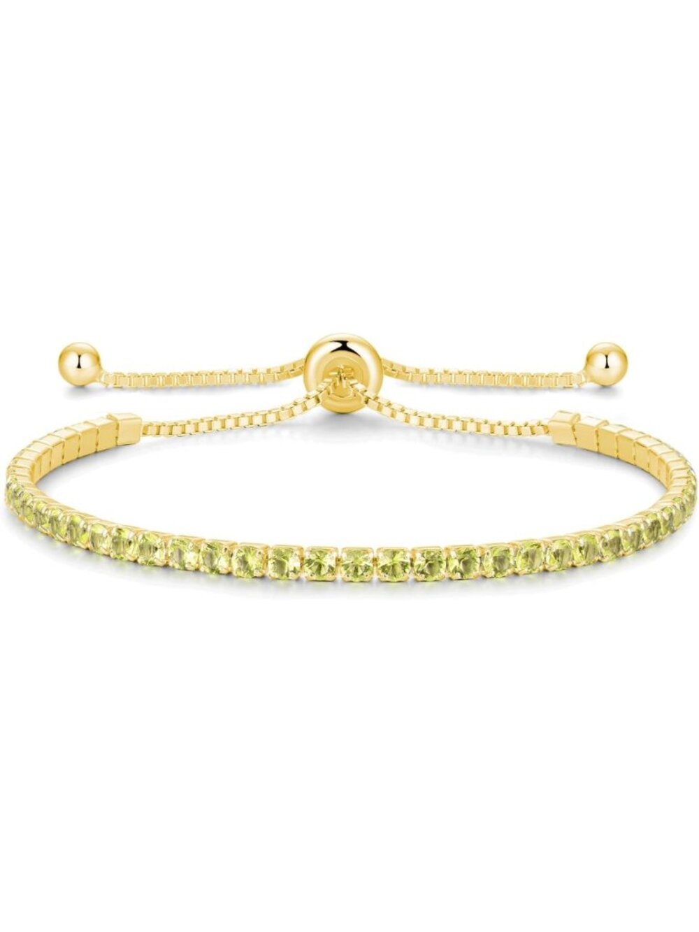 Sterling Silver Birthstone Tennis Bracelet for Women | Adjustable 9" Fashion